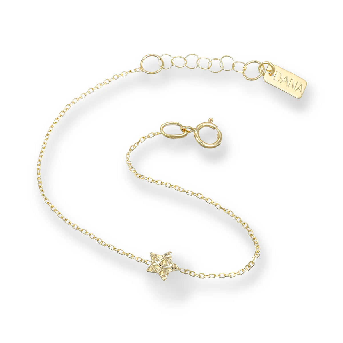 Bracciale Bimba Dana Baby Oro Giallo 9 Kt con Stellina Lavorazione Diamantata