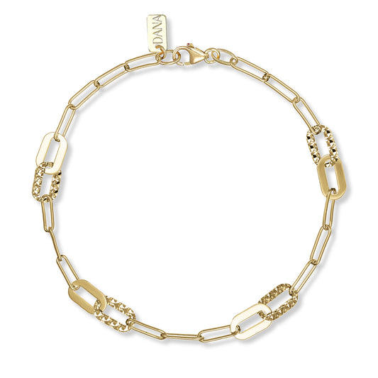 Bracciale Dana Virelle Oro Giallo 9 Kt Catena Ovalini Diamantati
