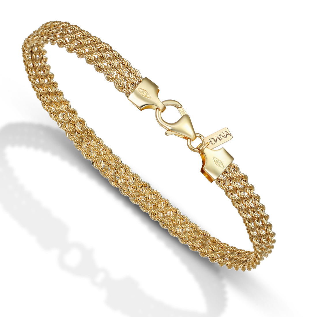 Bracciale Dana Gli Intramontabili Oro Giallo 9 Kt 3 File Di Corda Laser