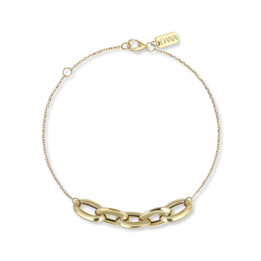Bracciale Dana Anima Aurea Oro Giallo 9 Kt 5 Ovali Intrecciati