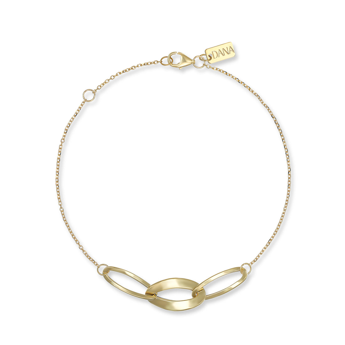Bracciale Dana Radia Oro Giallo 9 Kt Ovali Lucidi A Scalare