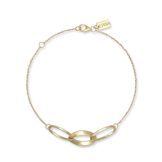 Bracciale Dana Radia Oro Giallo 9 Kt Ovali Lucidi A Scalare