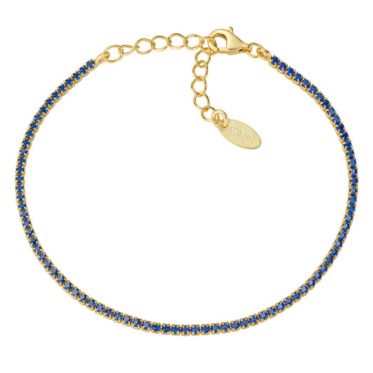 Bracciale Amen Tennis Mania Argento Dorato Zirconi Blu