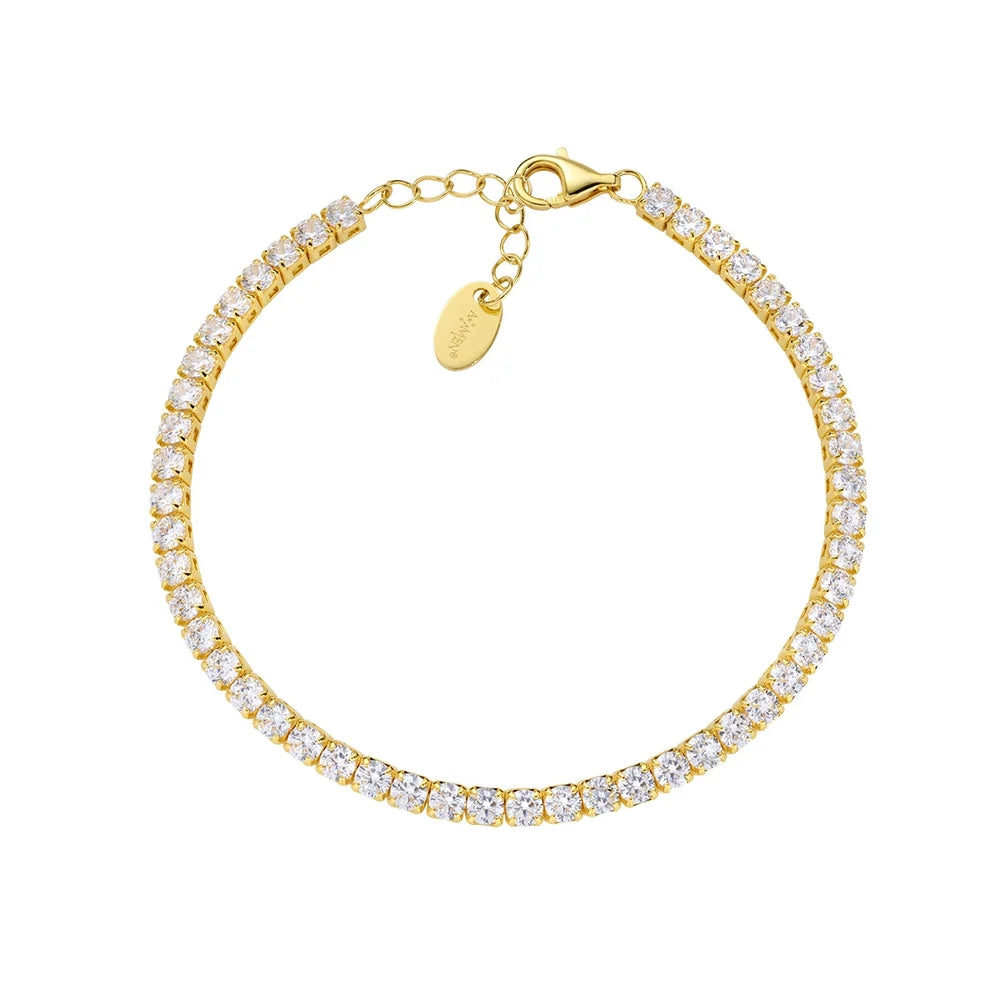 Bracciale Amen Tennis Mania Argento Dorato Zirconi