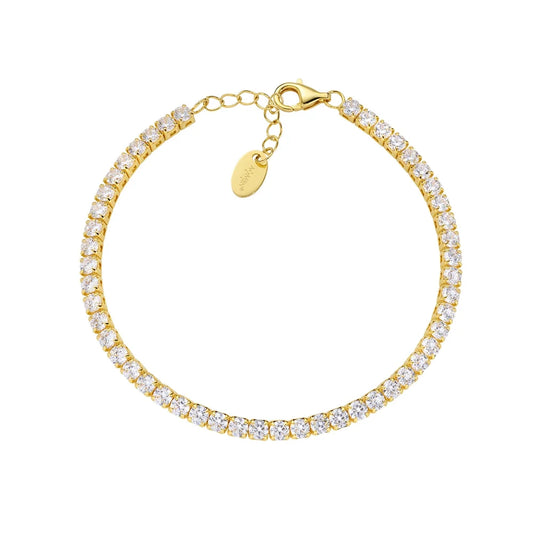Bracciale Amen Tennis Mania Argento Dorato Zirconi