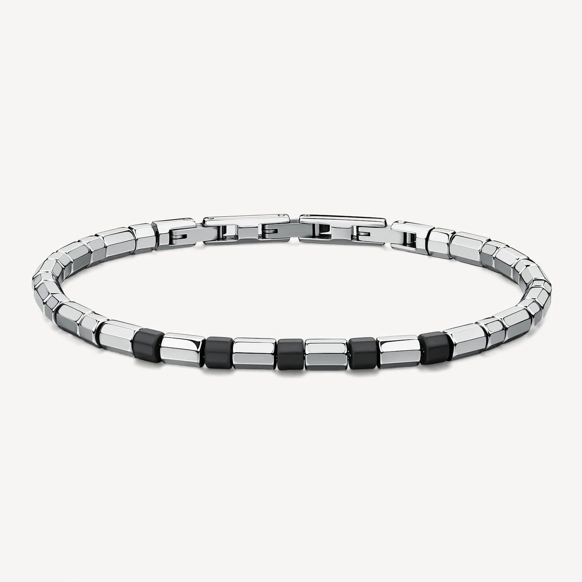 Bracciale Uomo Brosway Riptide Acciaio Elementi Esagonali Acciaio/Pvd Rutenio Satinato