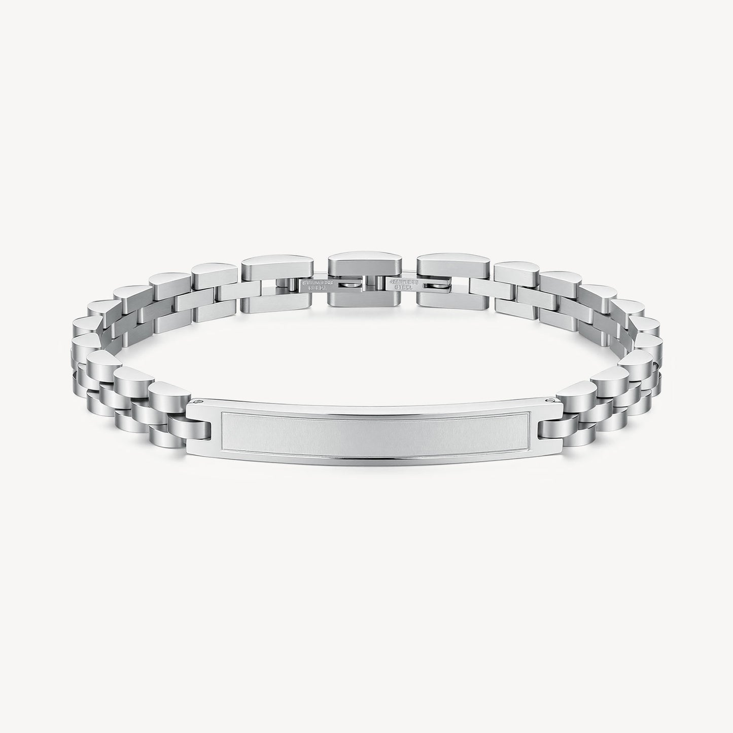 Bracciale Uomo Brosway Riptide Acciaio Lucido Satinato Piastrina Centrale