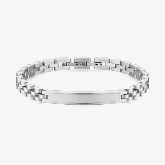 Bracciale Uomo Brosway Riptide Acciaio Lucido Satinato Piastrina Centrale