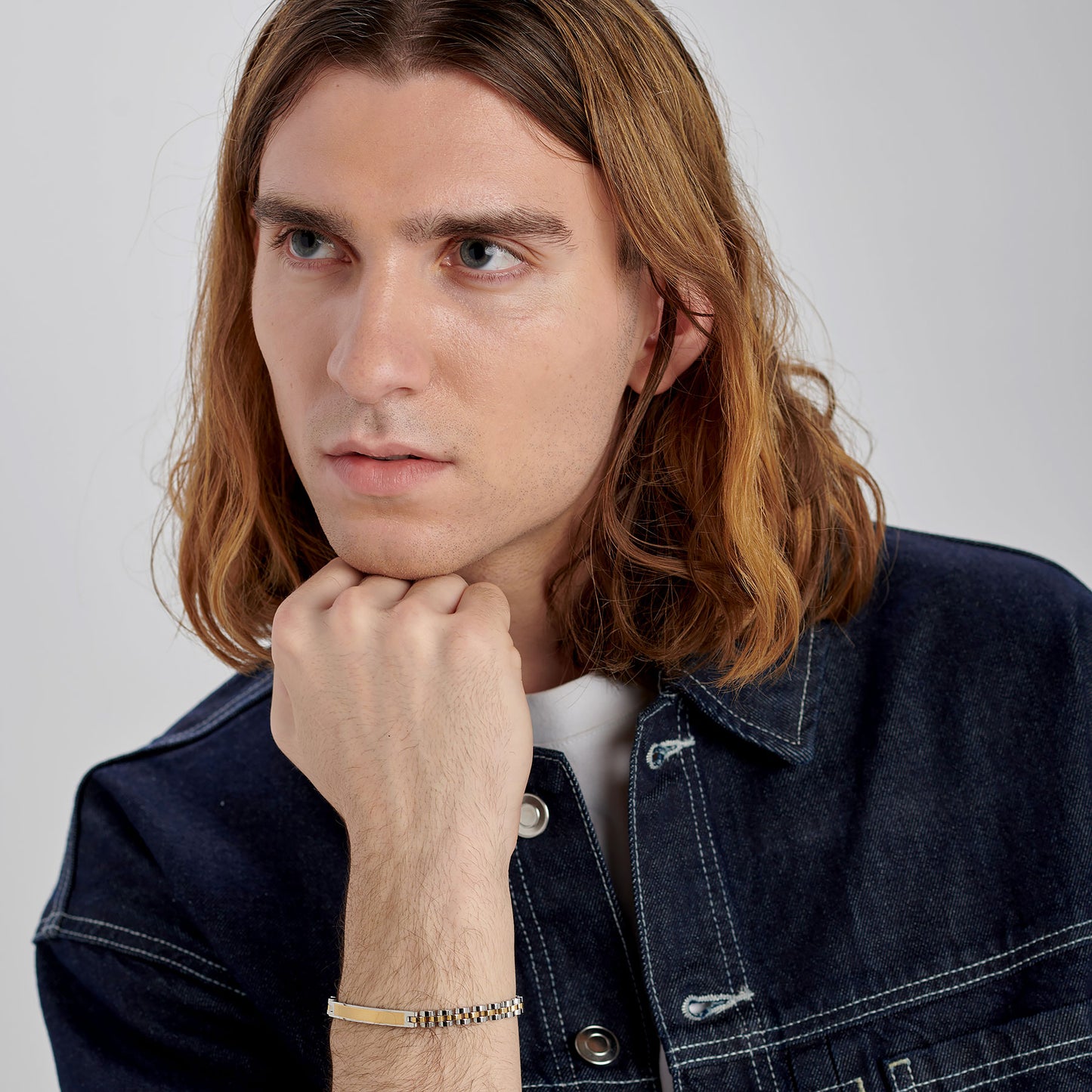 Bracciale Uomo Brosway Riptide Acciaio Pvd Oro Piastrina Centrale