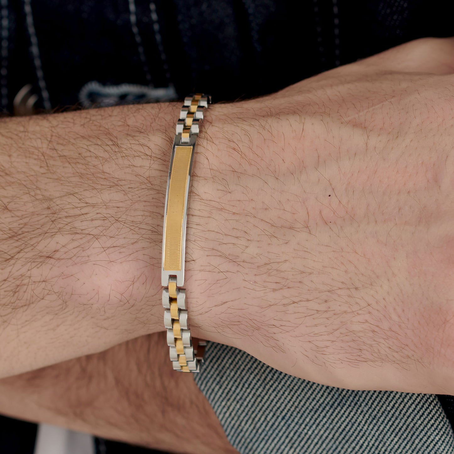 Bracciale Uomo Brosway Riptide Acciaio Pvd Oro Piastrina Centrale