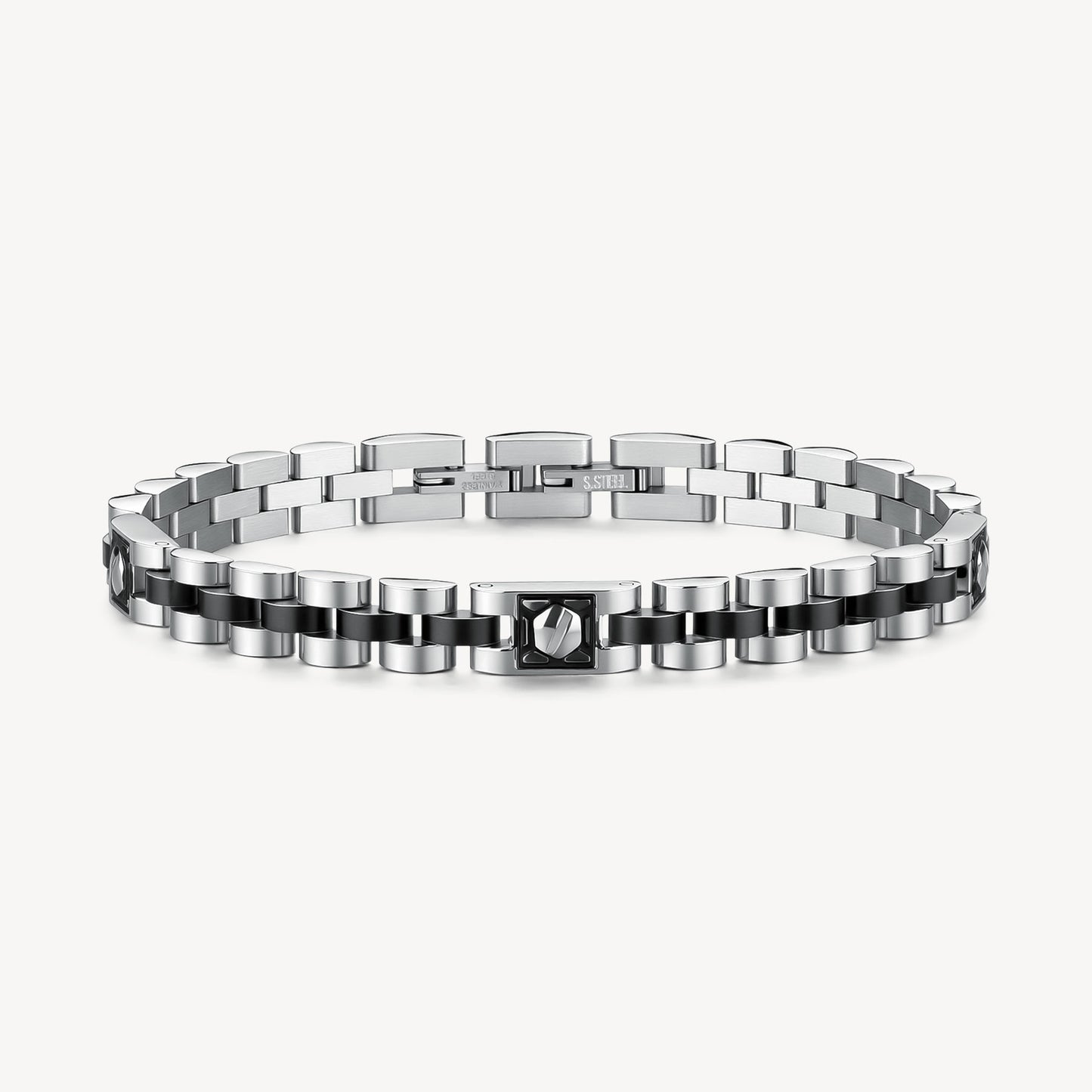Bracciale Uomo Brosway Riptide Acciaio Pvd Nero Elementi Vite