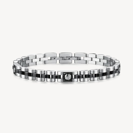 Bracciale Uomo Brosway Riptide Acciaio Pvd Nero Elementi Vite