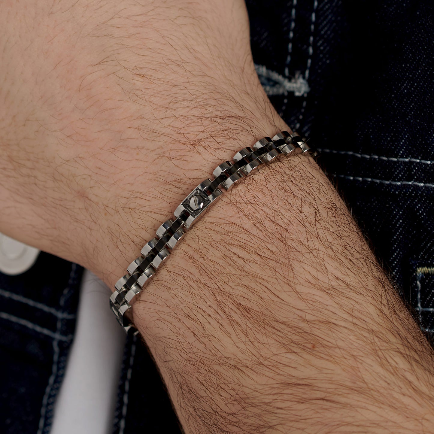 Bracciale Uomo Brosway Riptide Acciaio Pvd Nero Elementi Vite