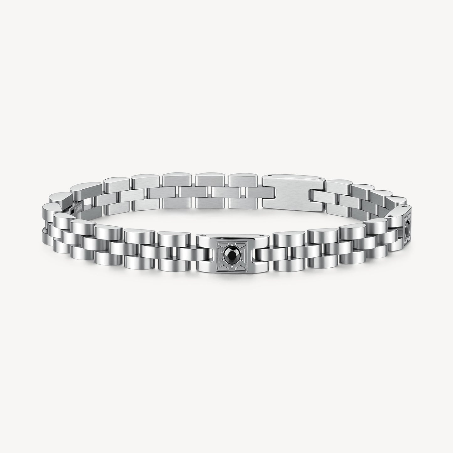 Bracciale Uomo Brosway Riptide Acciaio 3 Elementi Cristallo Nero