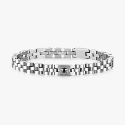 Bracciale Uomo Brosway Riptide Acciaio 3 Elementi Cristallo Nero