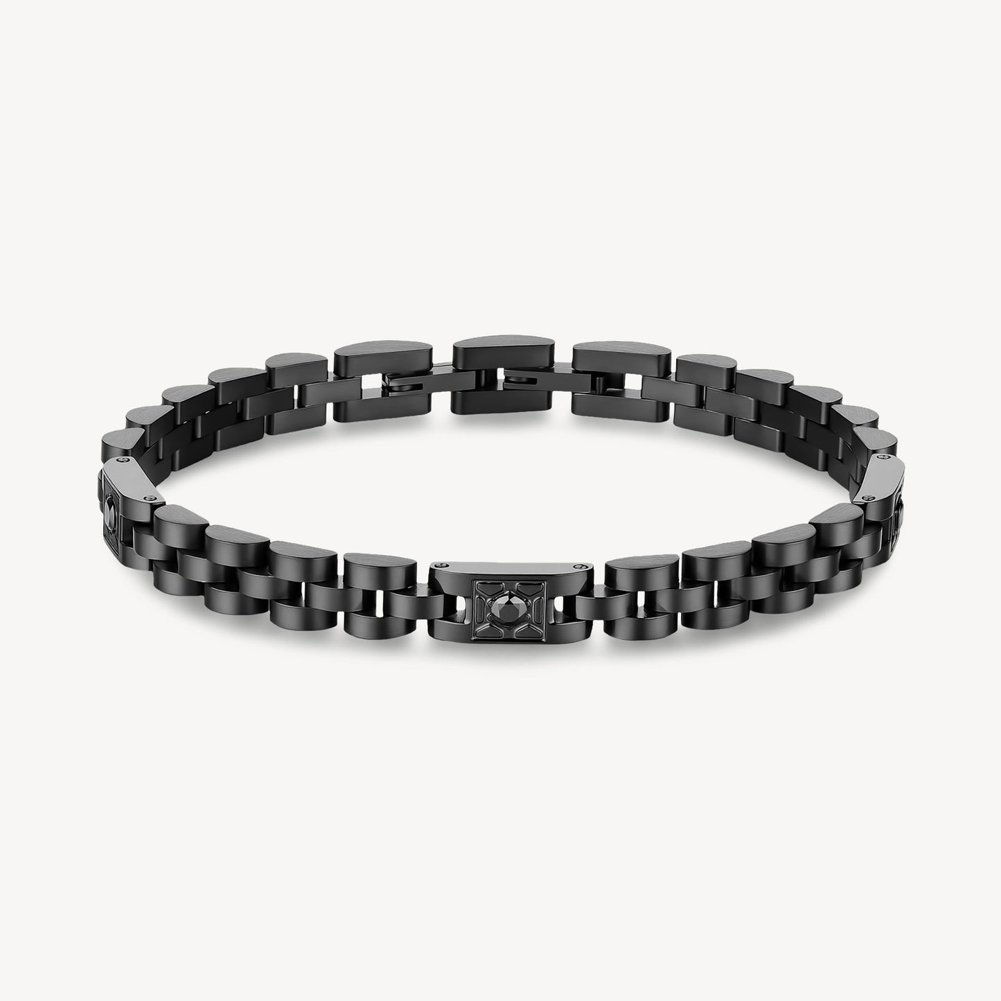 Bracciale Uomo Brosway Riptide Pvd Nero 3 Elementi in Cristallo