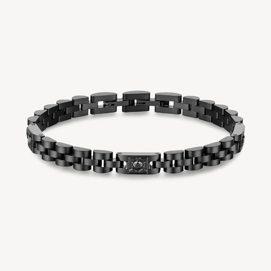 Bracciale Uomo Brosway Riptide Pvd Nero 3 Elementi in Cristallo
