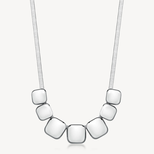 Collana Brosway Muse Acciaio Maglia Snake Piatta Centrale Quadrettoni