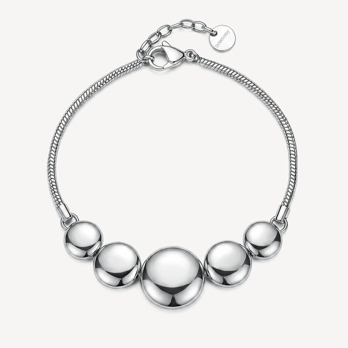 Bracciale Brosway Muse Acciaio Maglia Coda Di Topo Centrale Dischi Convessi