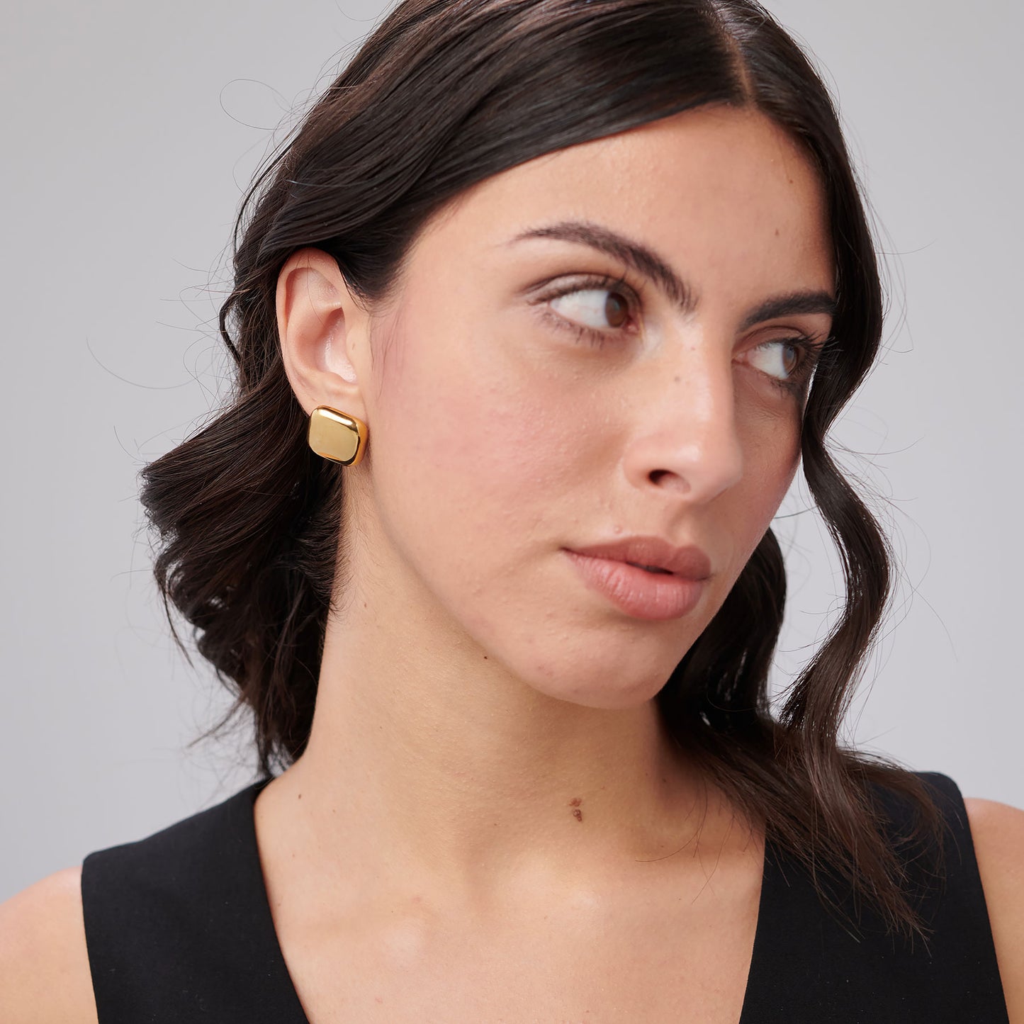 Orecchini a Lobo Brosway Muse Pvd Oro Quadrati