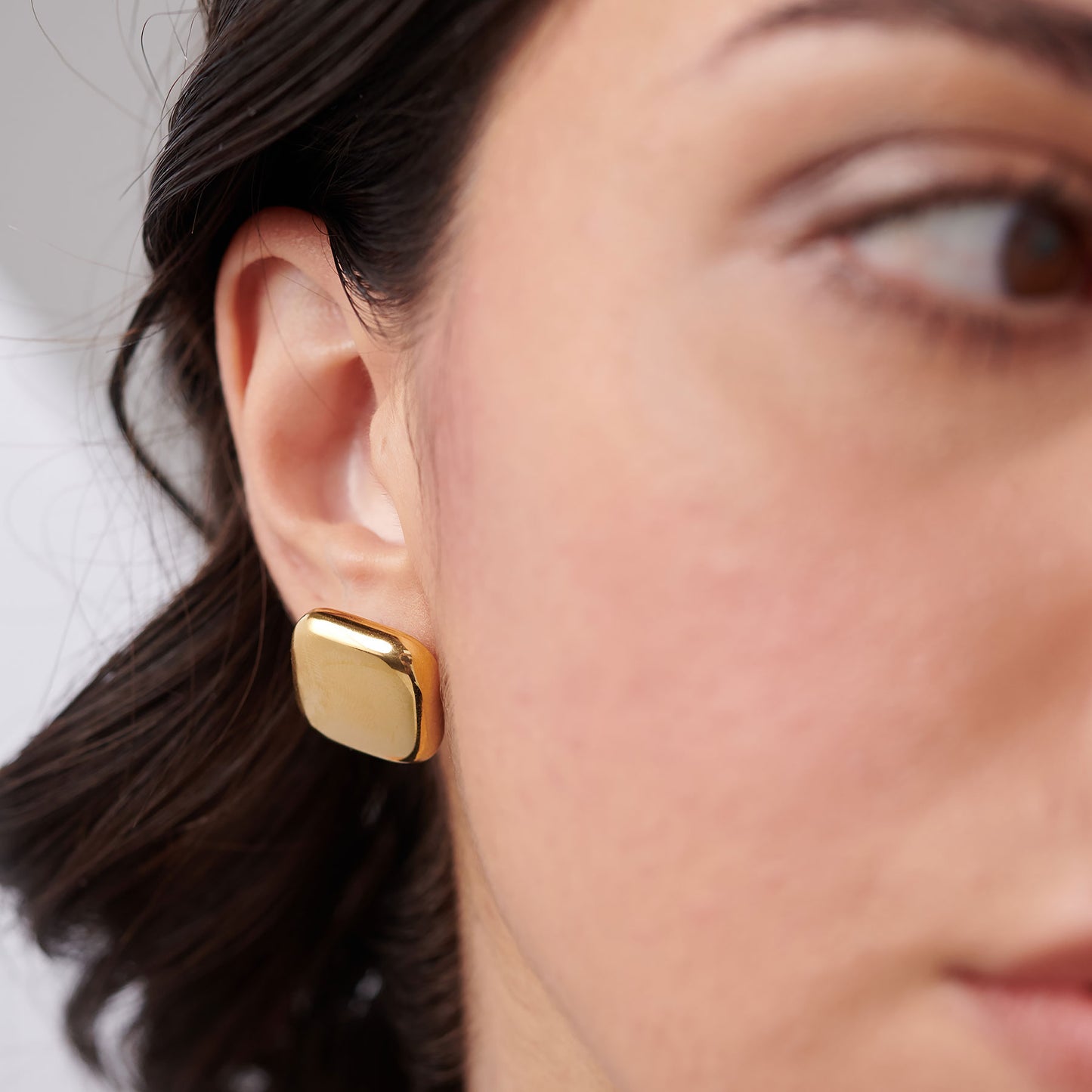 Orecchini a Lobo Brosway Muse Pvd Oro Quadrati