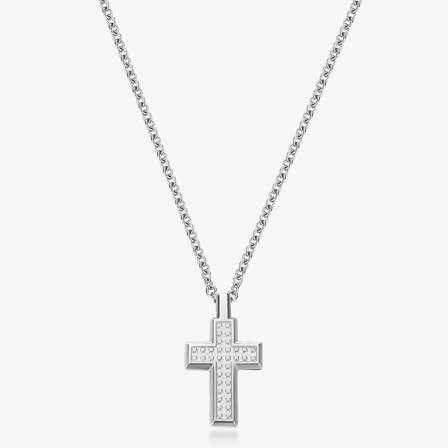 Collana Uomo Brosway Bullet Acciaio Pendente Croce Puntinata