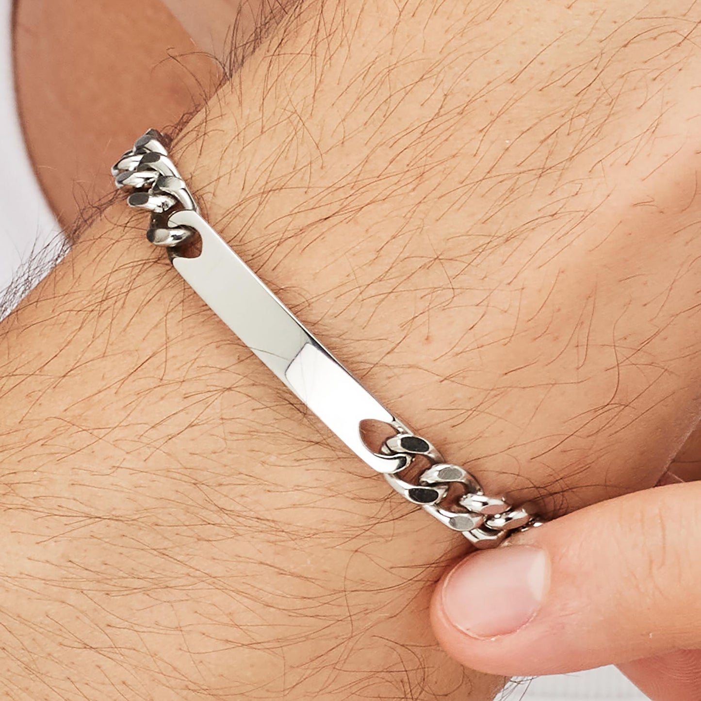 Bracciale Uomo Brosway Bullet Acciaio Catena Grumetta Piastrina Centrale