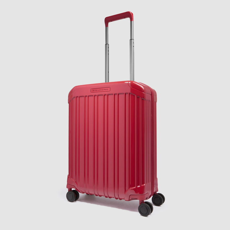 Trolley Piquadro Rigido Cabina 4 Ruote Policarbonato Rosso