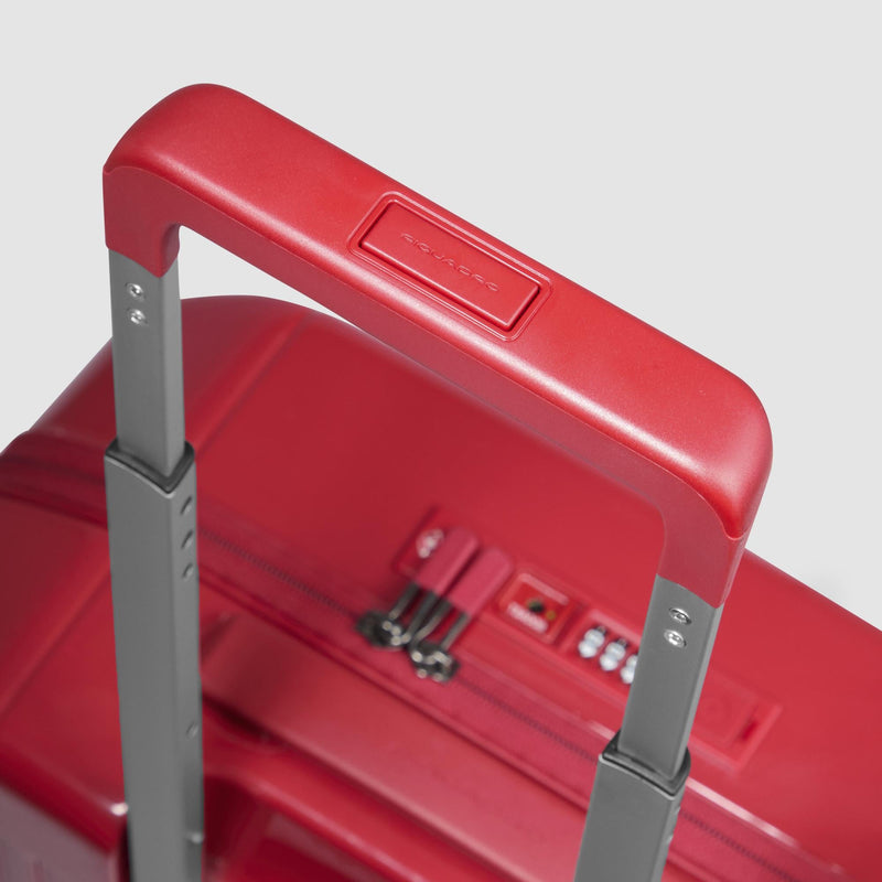 Trolley Piquadro Rigido Cabina 4 Ruote Policarbonato Rosso