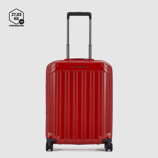 Trolley Piquadro Rigido Da Cabina 4 Ruote In Policarbonato Rosso