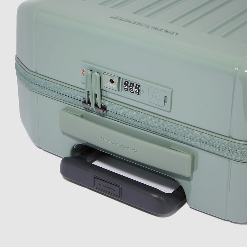 Trolley Piquadro Rigido Cabina 4 Ruote Policarbonato Verde