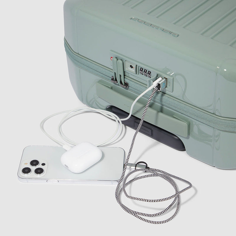 Trolley Piquadro Rigido Cabina 4 Ruote Policarbonato Verde