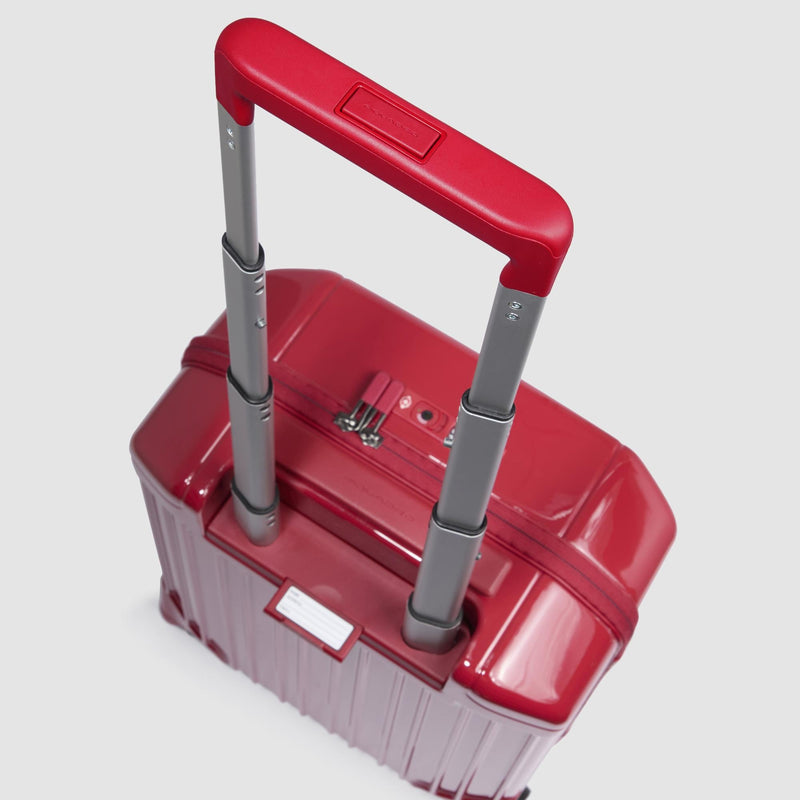 Trolley Piquadro Rigido Cabina 4 Ruote Policarbonato Rosso