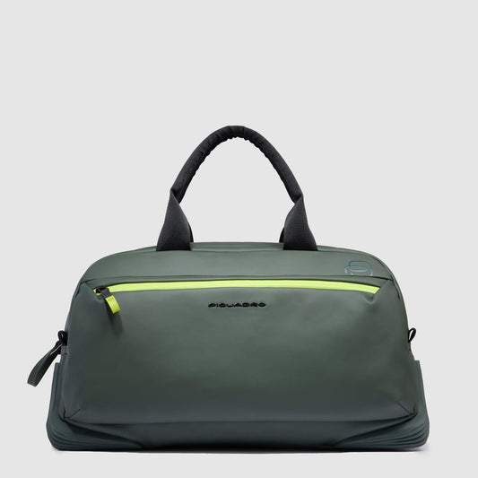 Borse Piquadro Borsone Da Viaggio Due Manici Tracolla Removibile Unico Scomparto Doppia Cerniera Tasca Frontale Tessuto Tecnico Verde