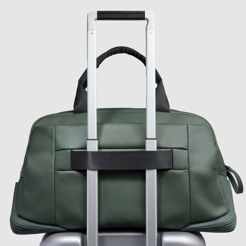 Borse Piquadro Borsone Da Viaggio Due Manici Tracolla Removibile Unico Scomparto Doppia Cerniera Tasca Frontale Tessuto Tecnico Verde