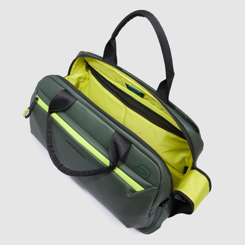Borse Piquadro Borsone Da Viaggio Due Manici Tracolla Removibile Unico Scomparto Doppia Cerniera Tasca Frontale Tessuto Tecnico Verde