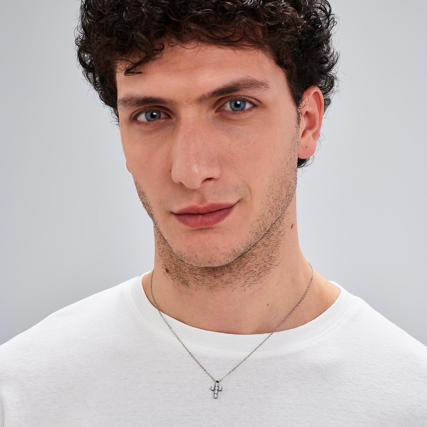 Collana Uomo Brosway Avantgarde Acciaio Pendente Croce Cristalli