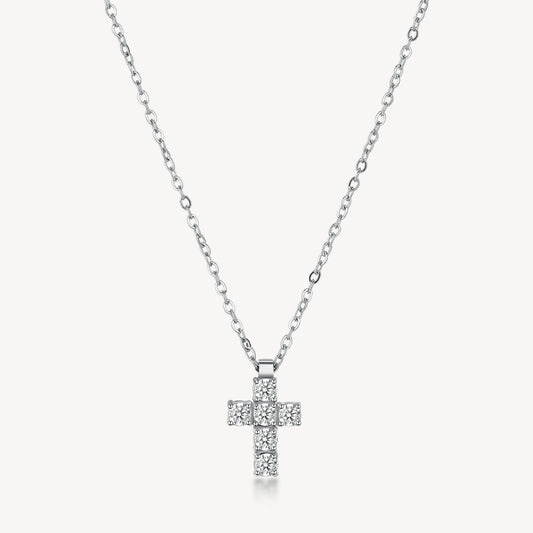Collana Uomo Brosway Avantgarde Acciaio Pendente Croce Cristalli