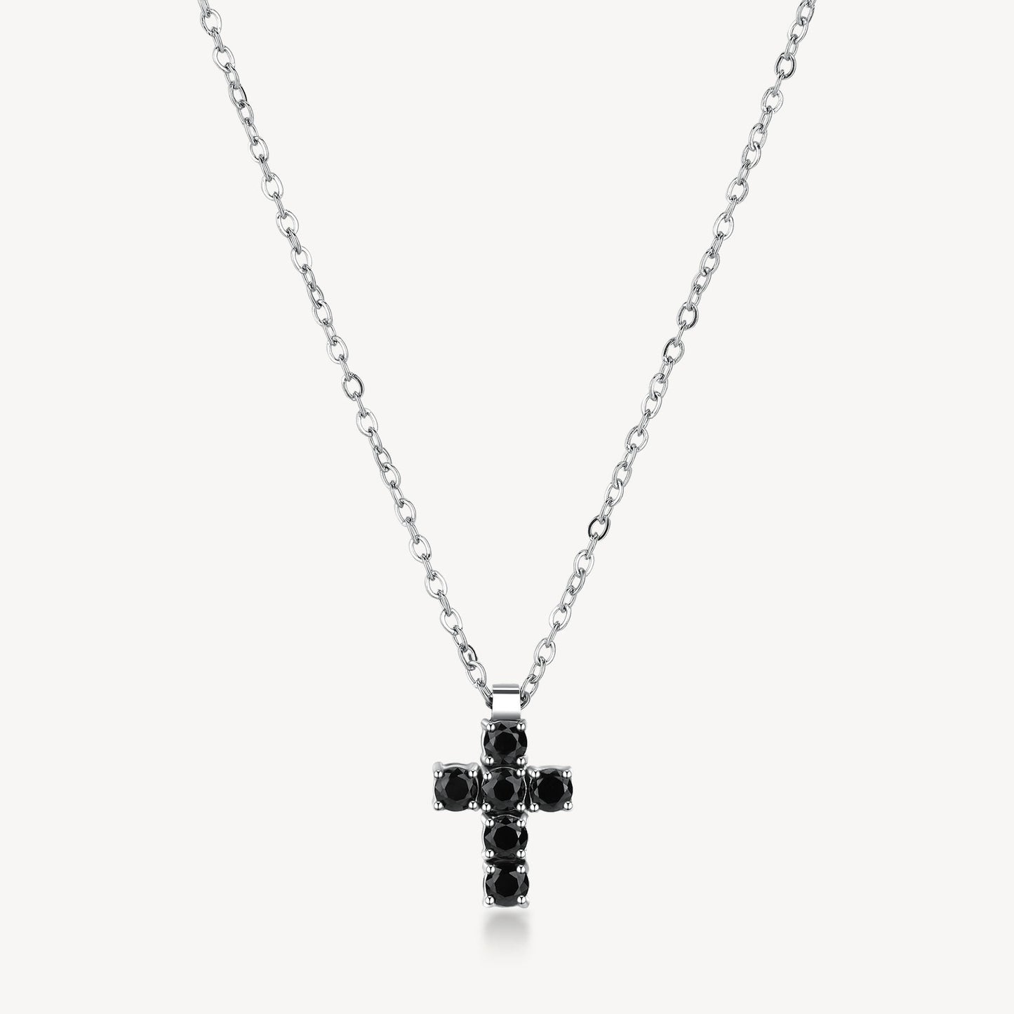 Collana Uomo Brosway Avantgarde Acciaio Pendente Croce Cristalli Neri