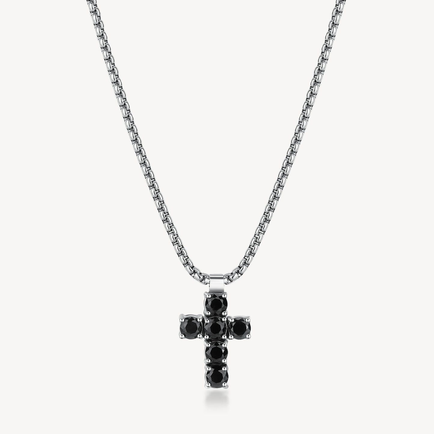 Collana Uomo Brosway Avantgarde Acciaio Pendente Croce Cristalli Neri