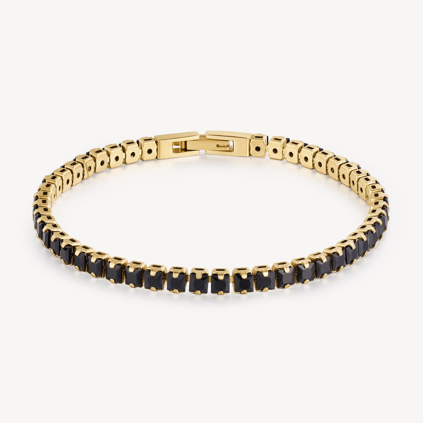 Bracciale Brosway Avantgarde Uomo Tennis Pvd Oro Con Cristalli Neri Quadrati