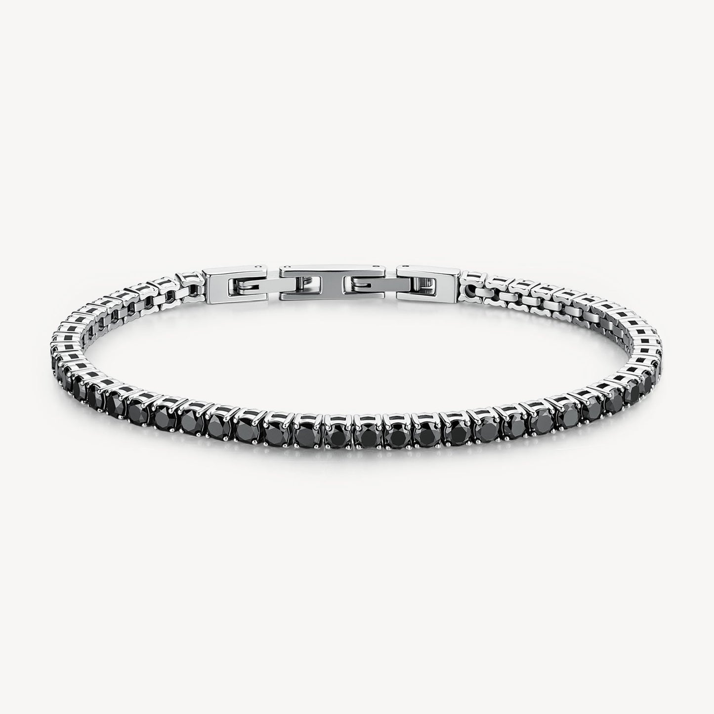 Bracciale Tennis Uomo Brosway Avantgarde Acciaio Cristalli Neri