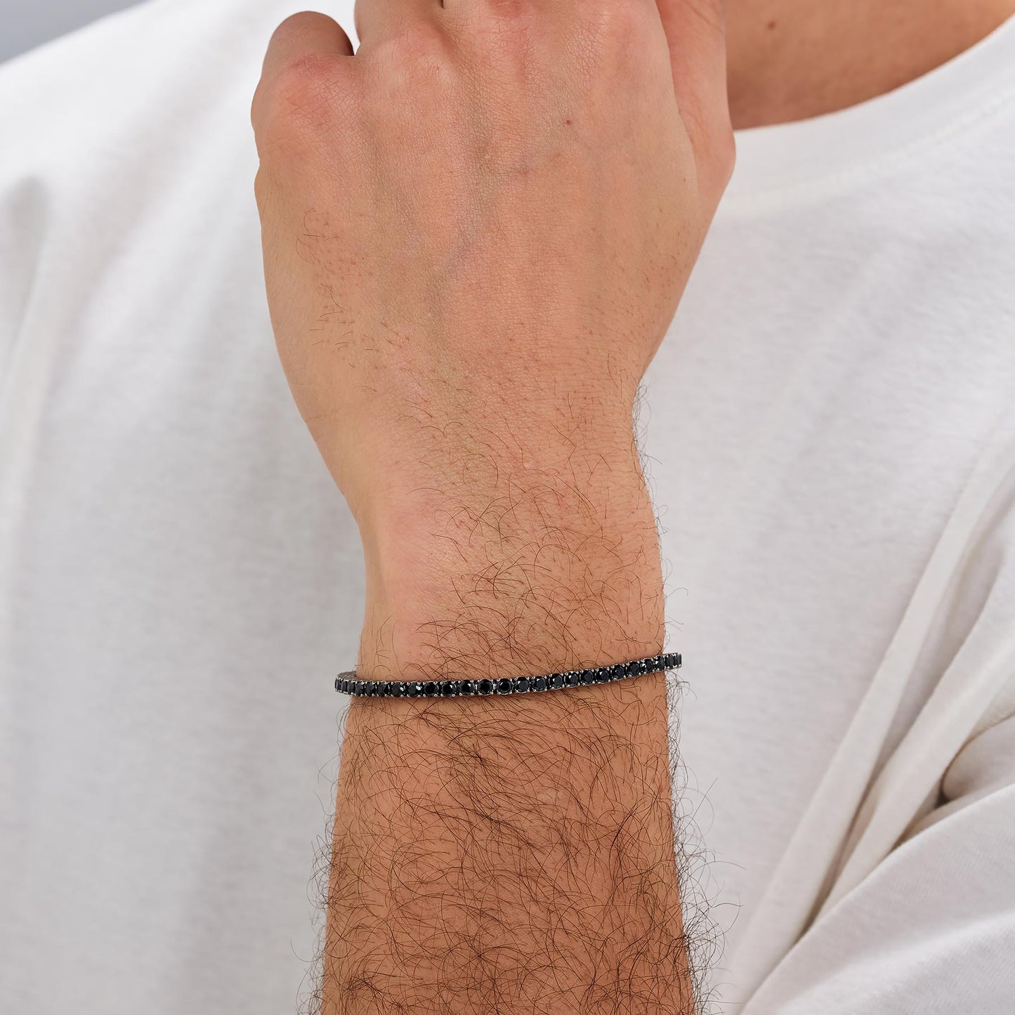 Bracciale Tennis Uomo Brosway Avantgarde Acciaio Cristalli Neri