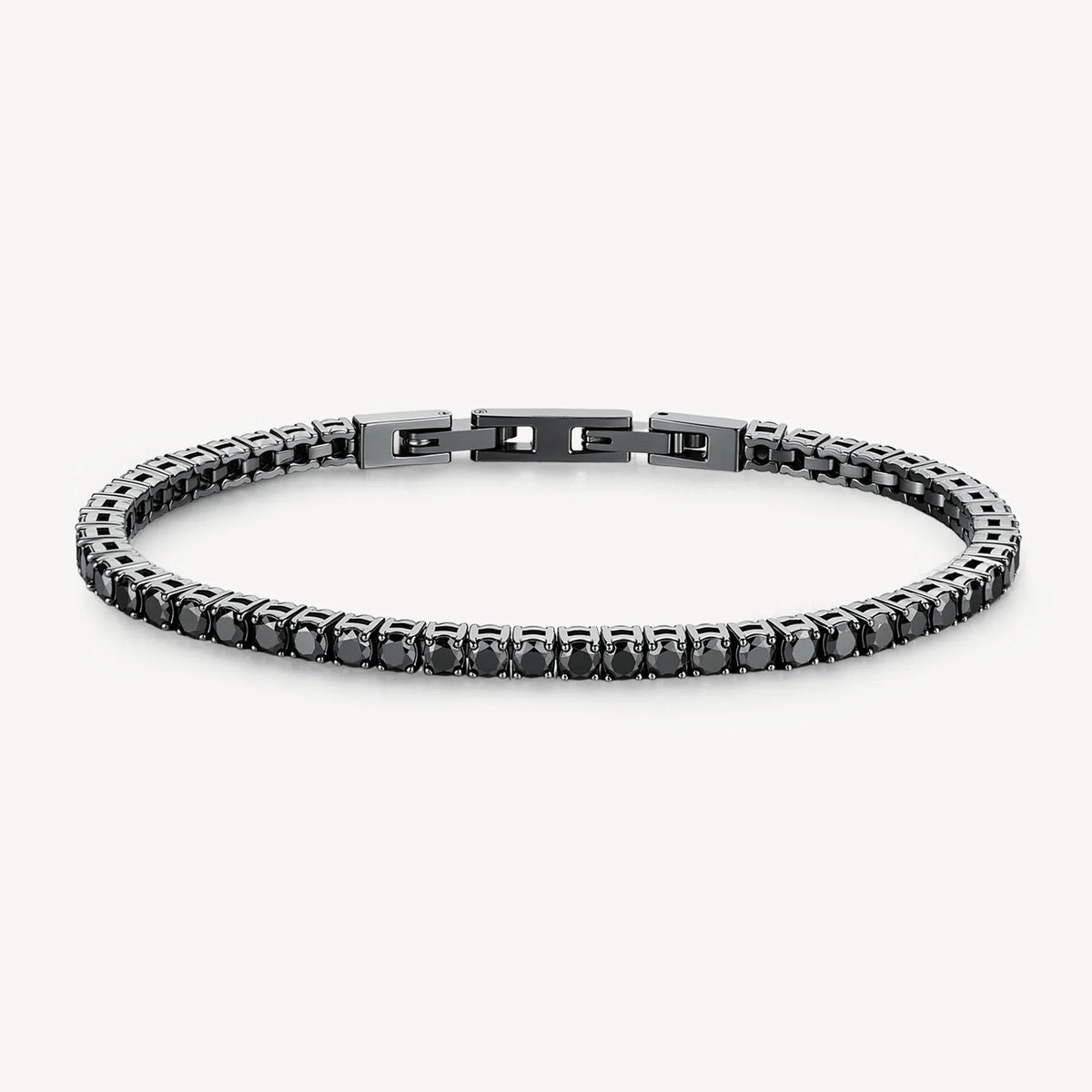 Bracciale Tennis Uomo Brosway Avantgarde Pvd Nero Con Cristalli Neri