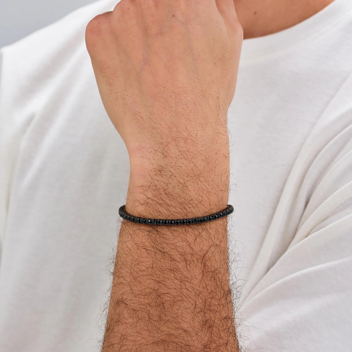 Bracciale Tennis Uomo Brosway Avantgarde Pvd Nero Con Cristalli Neri