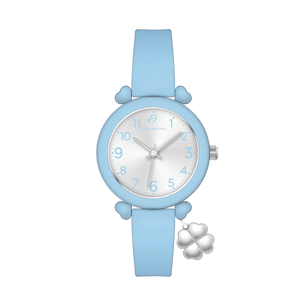 Orologio Luca Barra Donna Azzurro Con Charm Quadrifoglio
