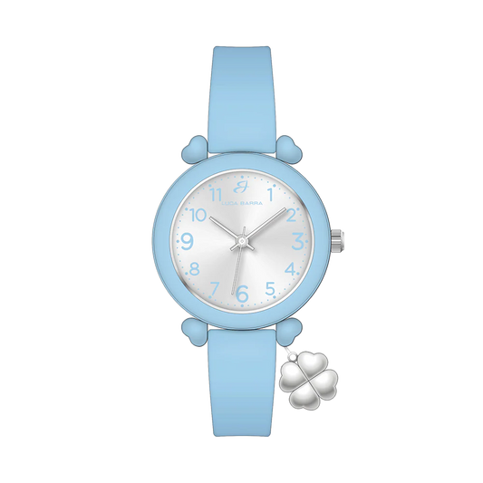 Orologio Luca Barra Donna Azzurro Con Charm Quadrifoglio