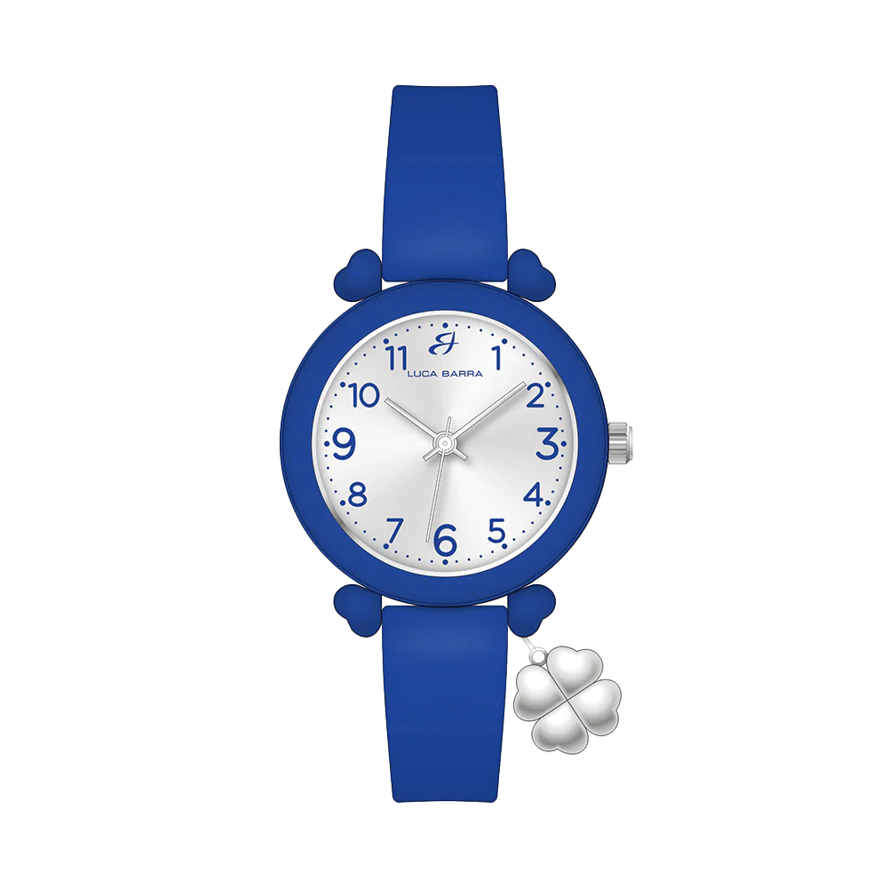 Orologio Luca Barra Donna Blu Con Charm Quadrifoglio
