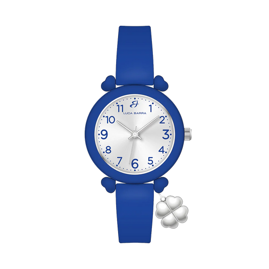 Orologio Luca Barra Donna Blu Con Charm Quadrifoglio