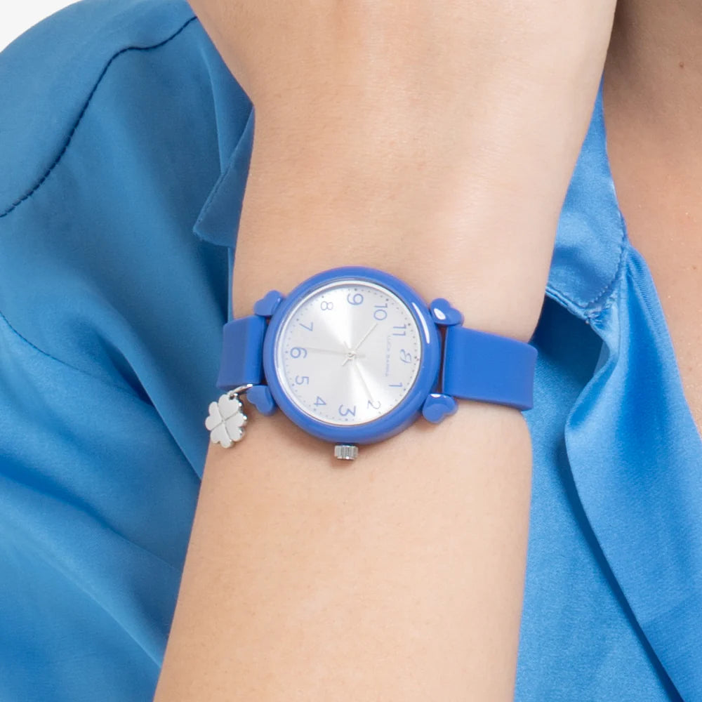 Orologio Luca Barra Donna Blu Con Charm Quadrifoglio